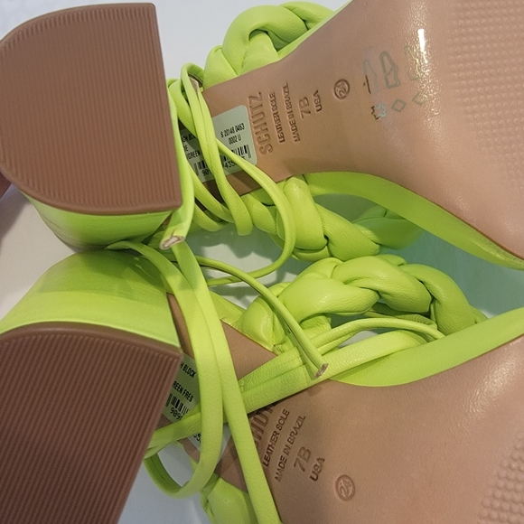 Schutz Zarda High Block Heels Green Fresh Like New! Never Worn Size 7.5B - Picture 13 of 13